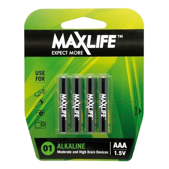 MaxLife AAA Alkaline batteries, 4 pack