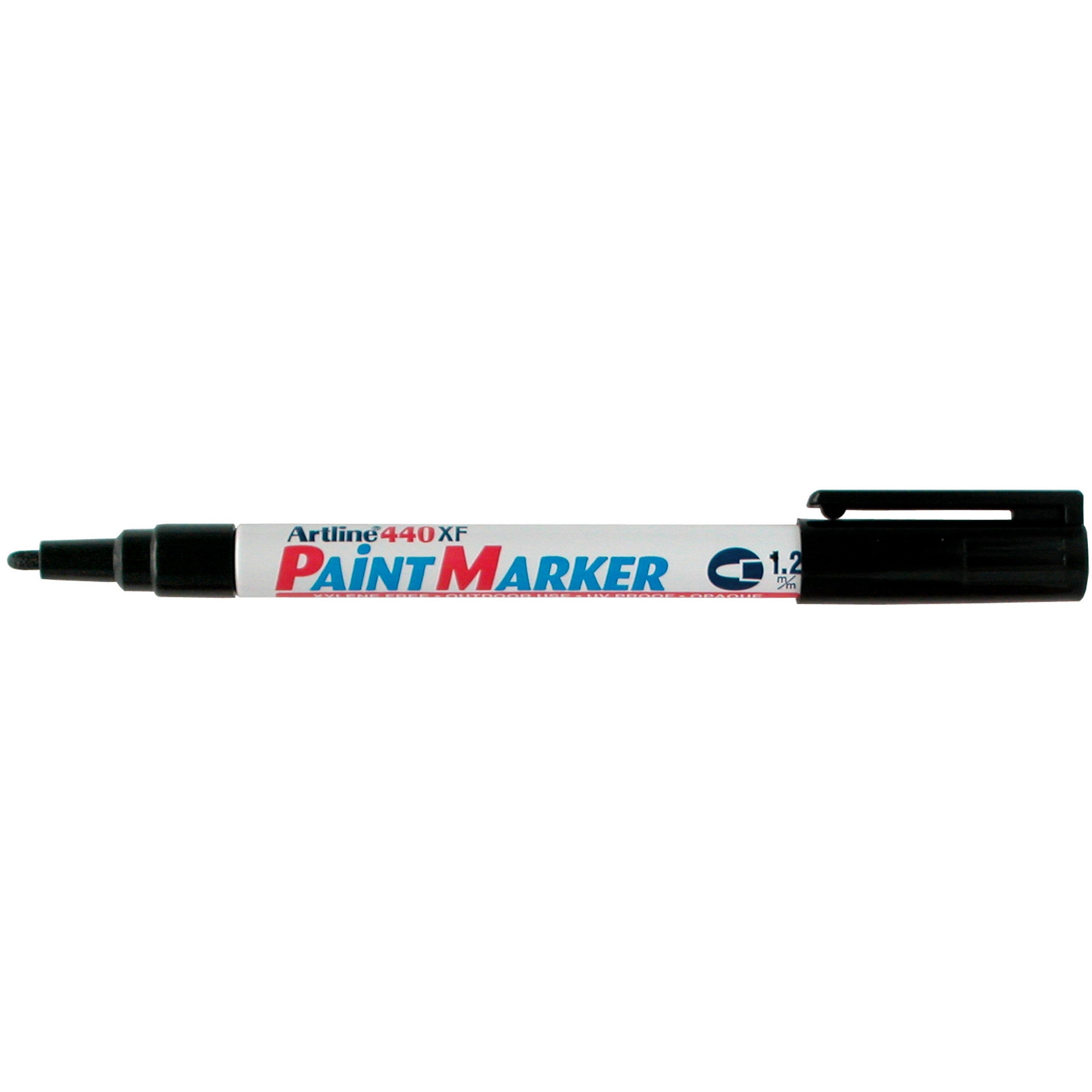 Artline 440XF Paint Marker, black, lid off