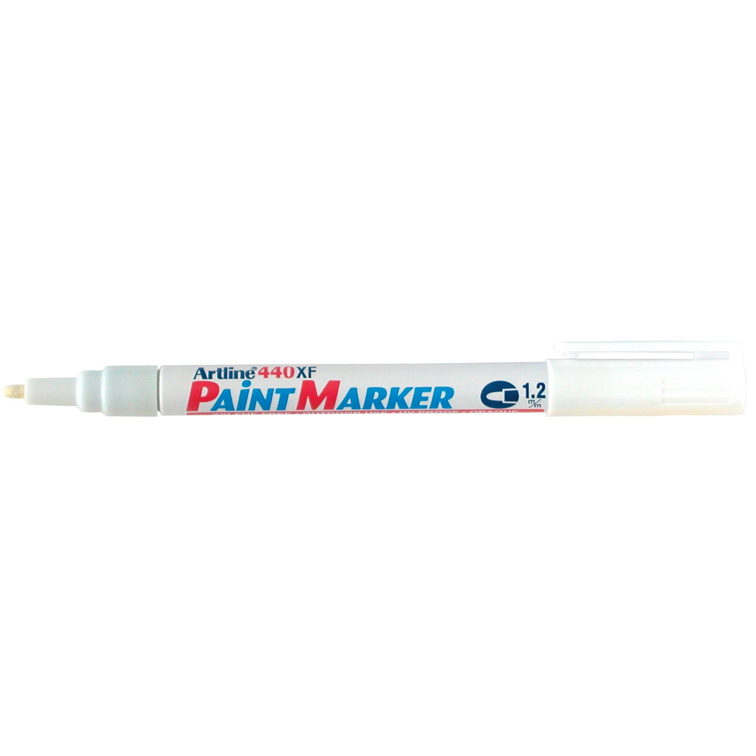 Artline 440XF Paint Marker, white, lid off