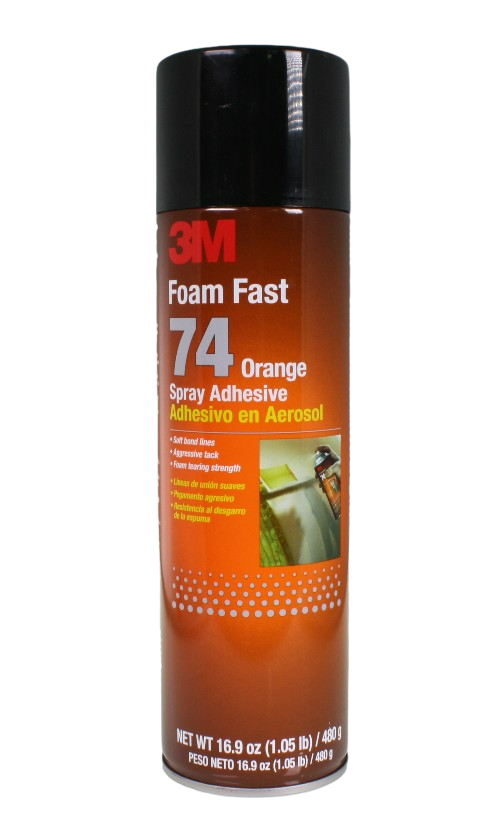 3M FoamFast 74 Spray Adhesive, Clear - 16.9 oz can