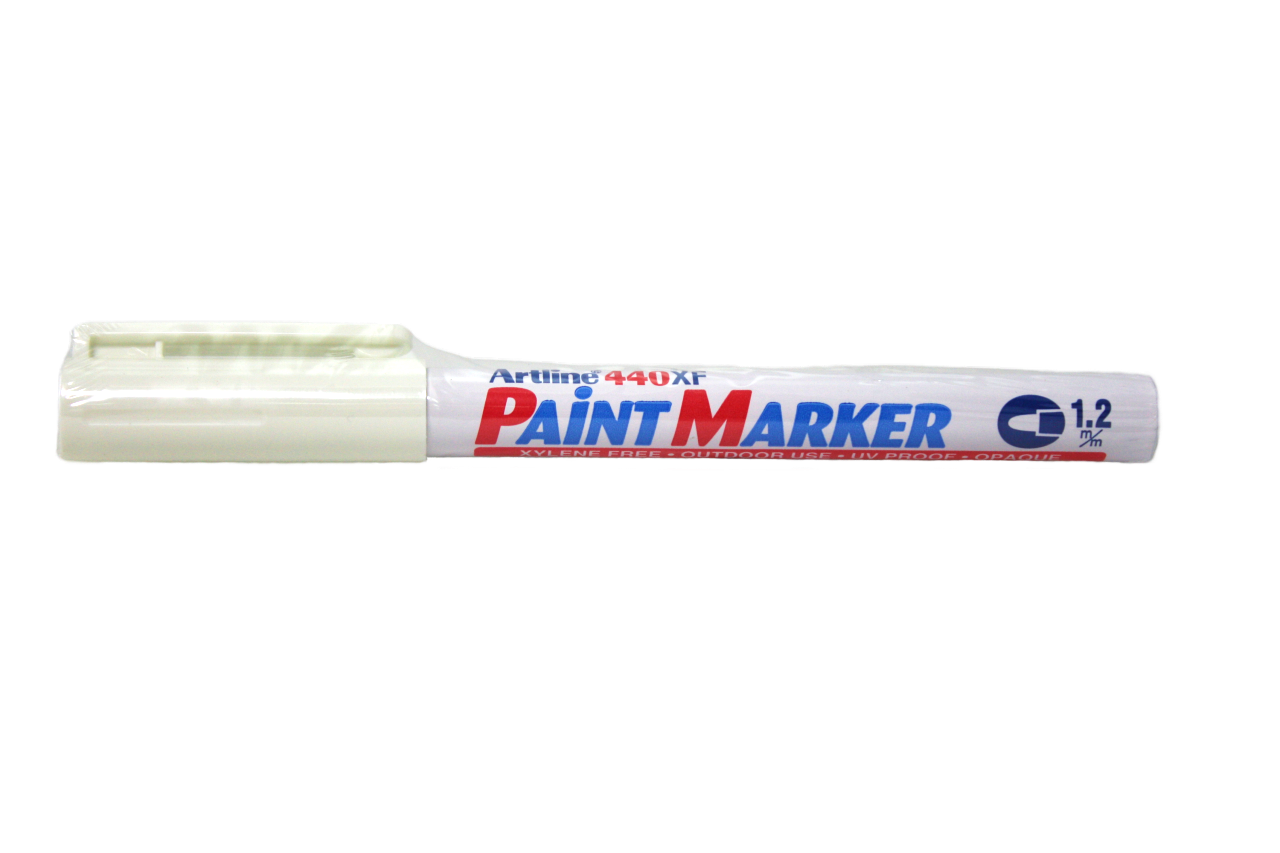 Artline 440XF Paint Marker, white, lid on