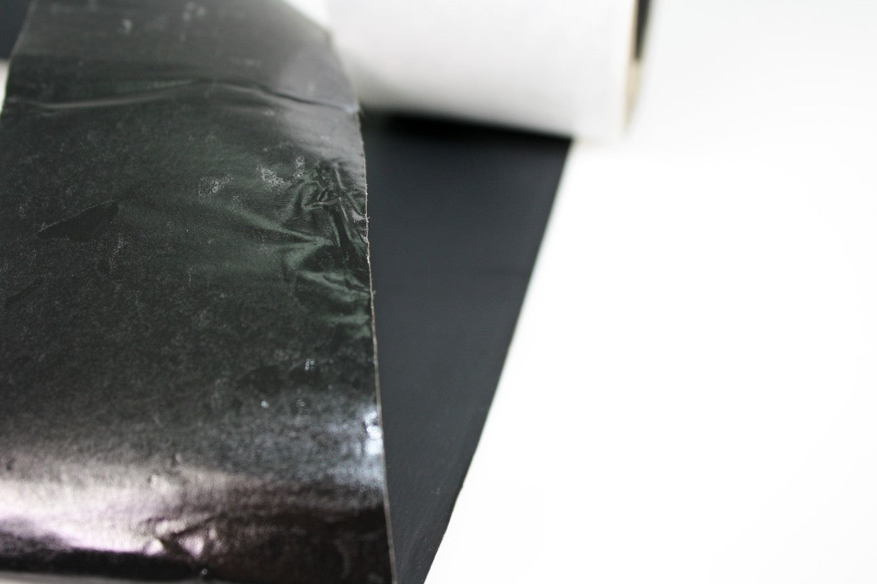 A close up of the tape showing the adhesive underside