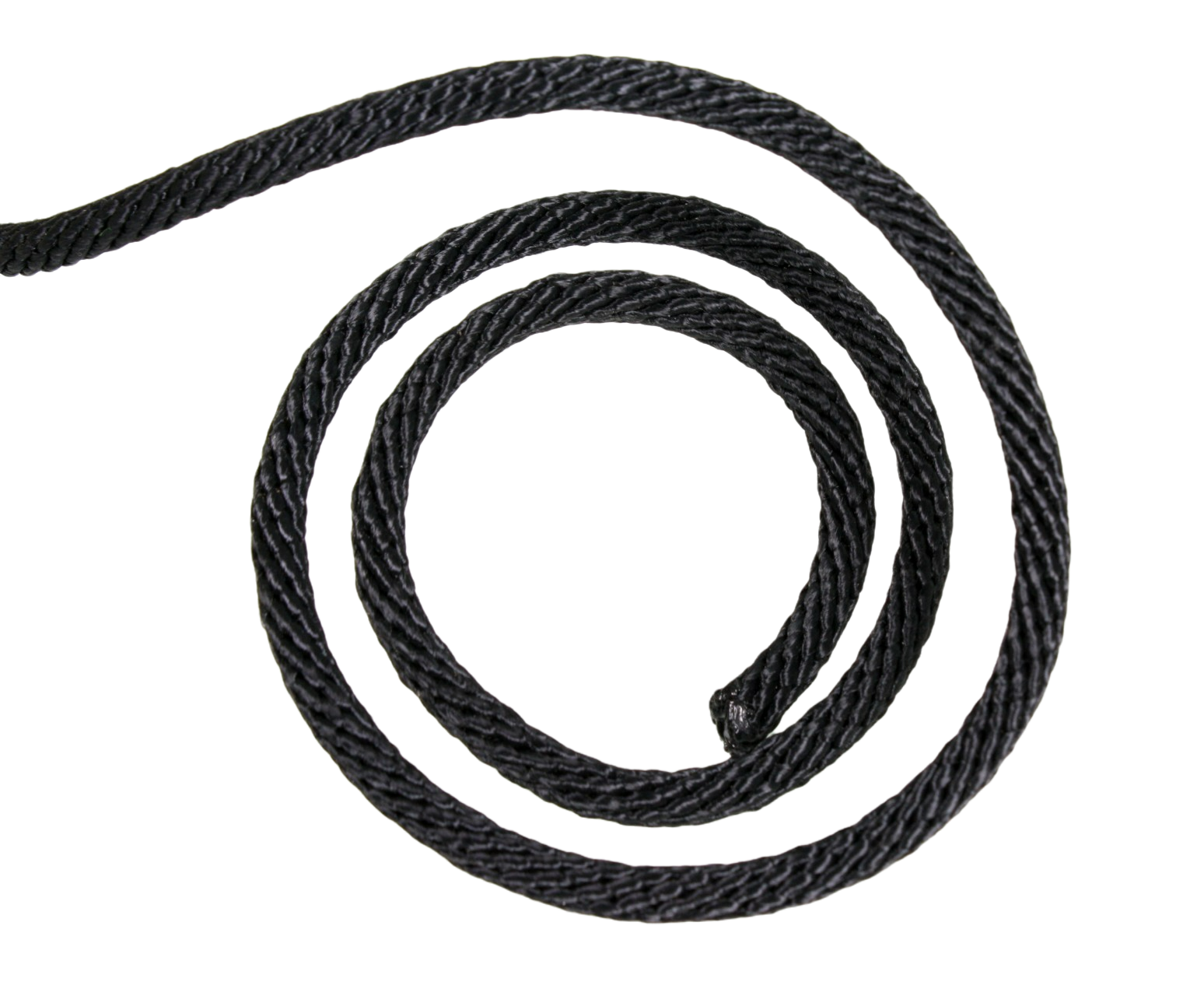 A coil of loose black sash