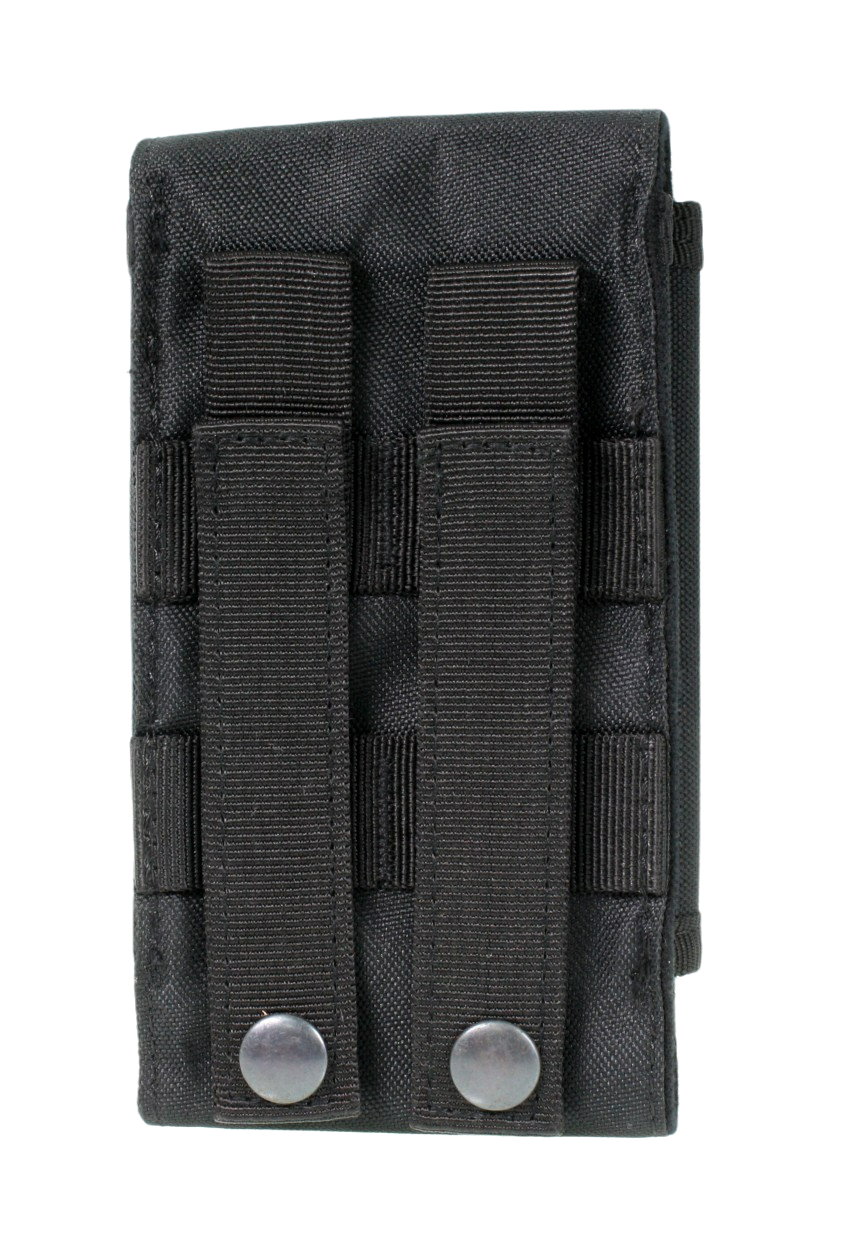 Back view showing straps buttoned up