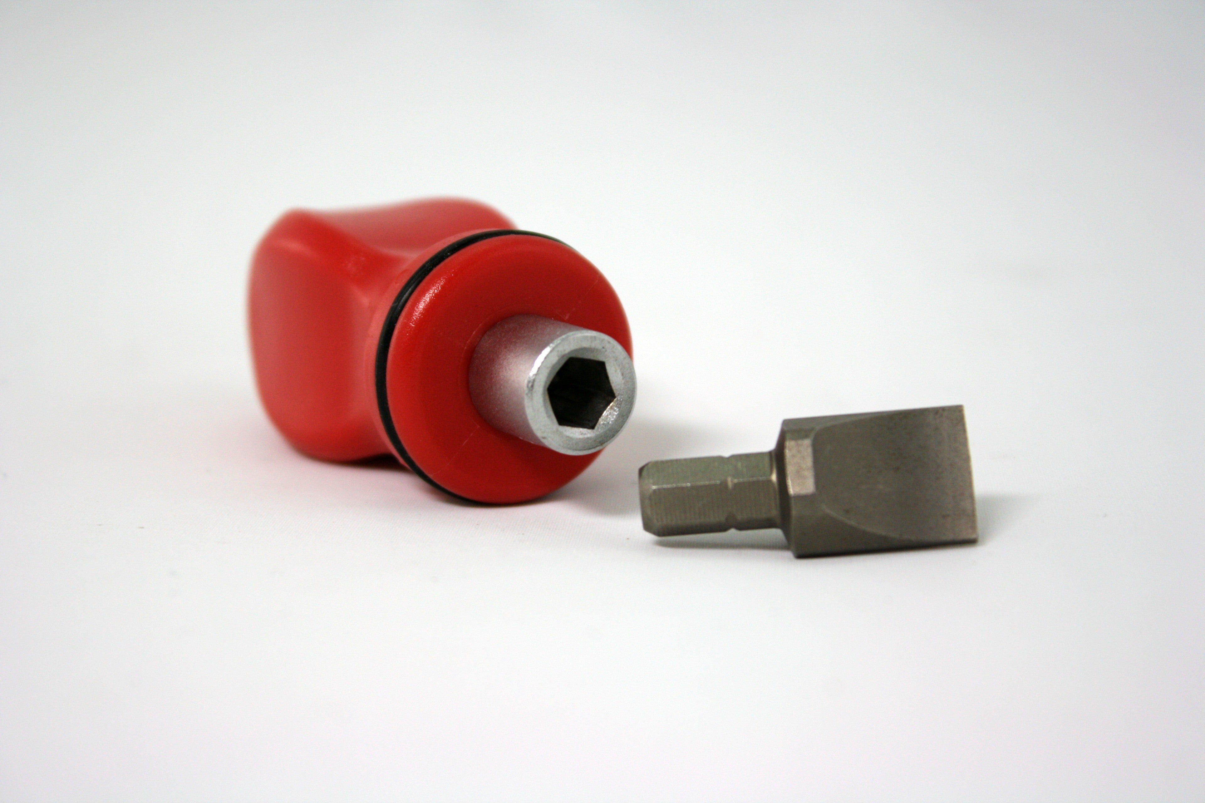 The 'bit' removed, to show how you can insert a different part into the handle