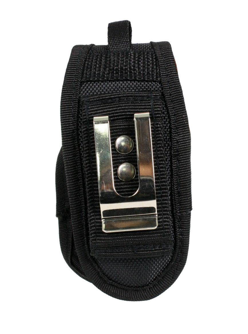 Back of holster, showing the belt clip