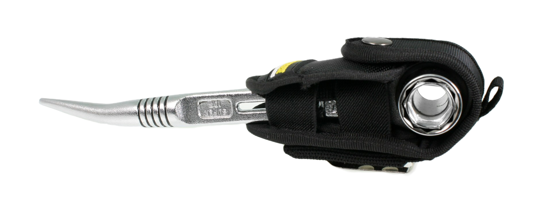 Side view of a podger in the holster