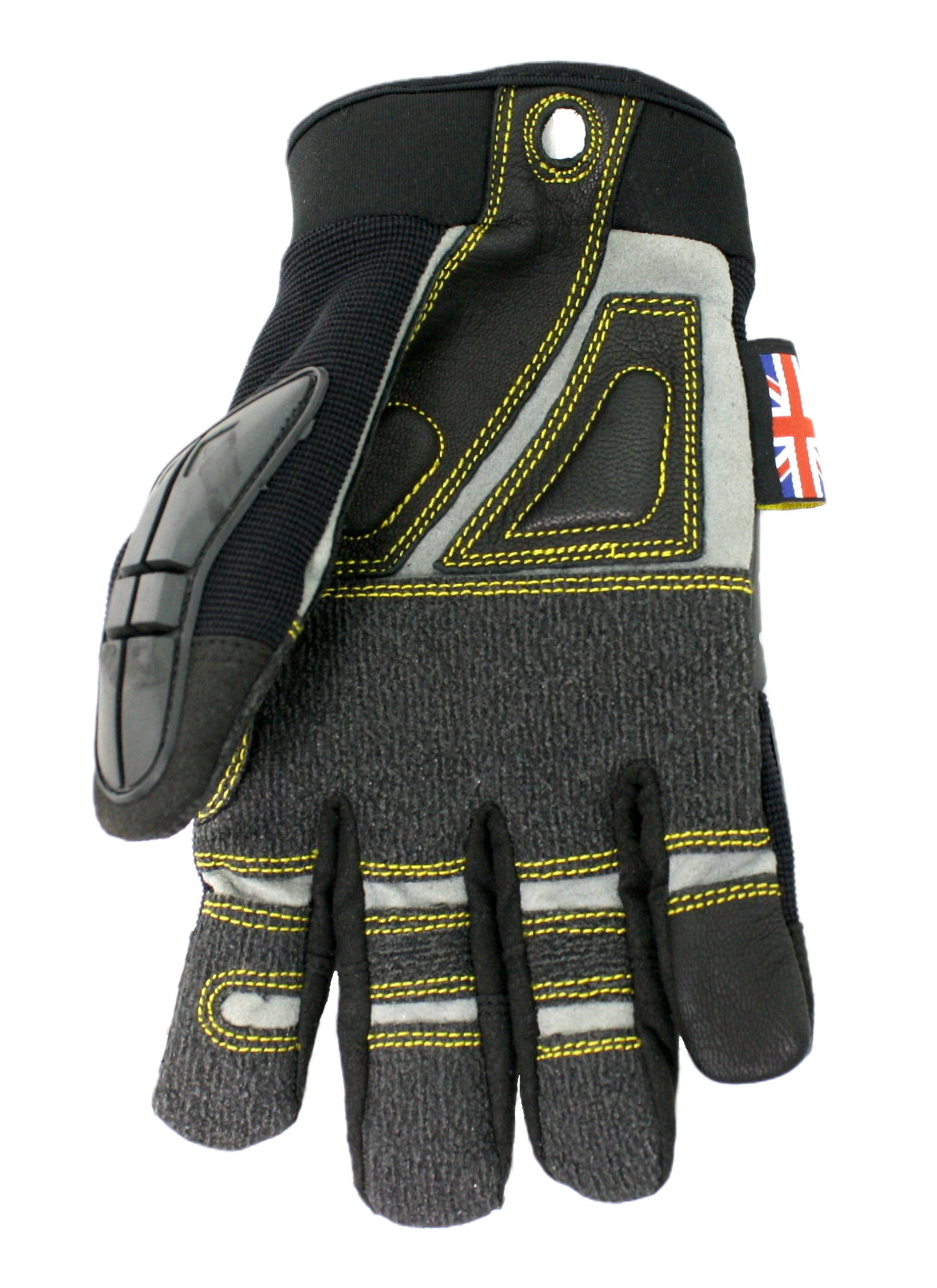 Dirty Rigger Protector Glove, palm view, lying flat