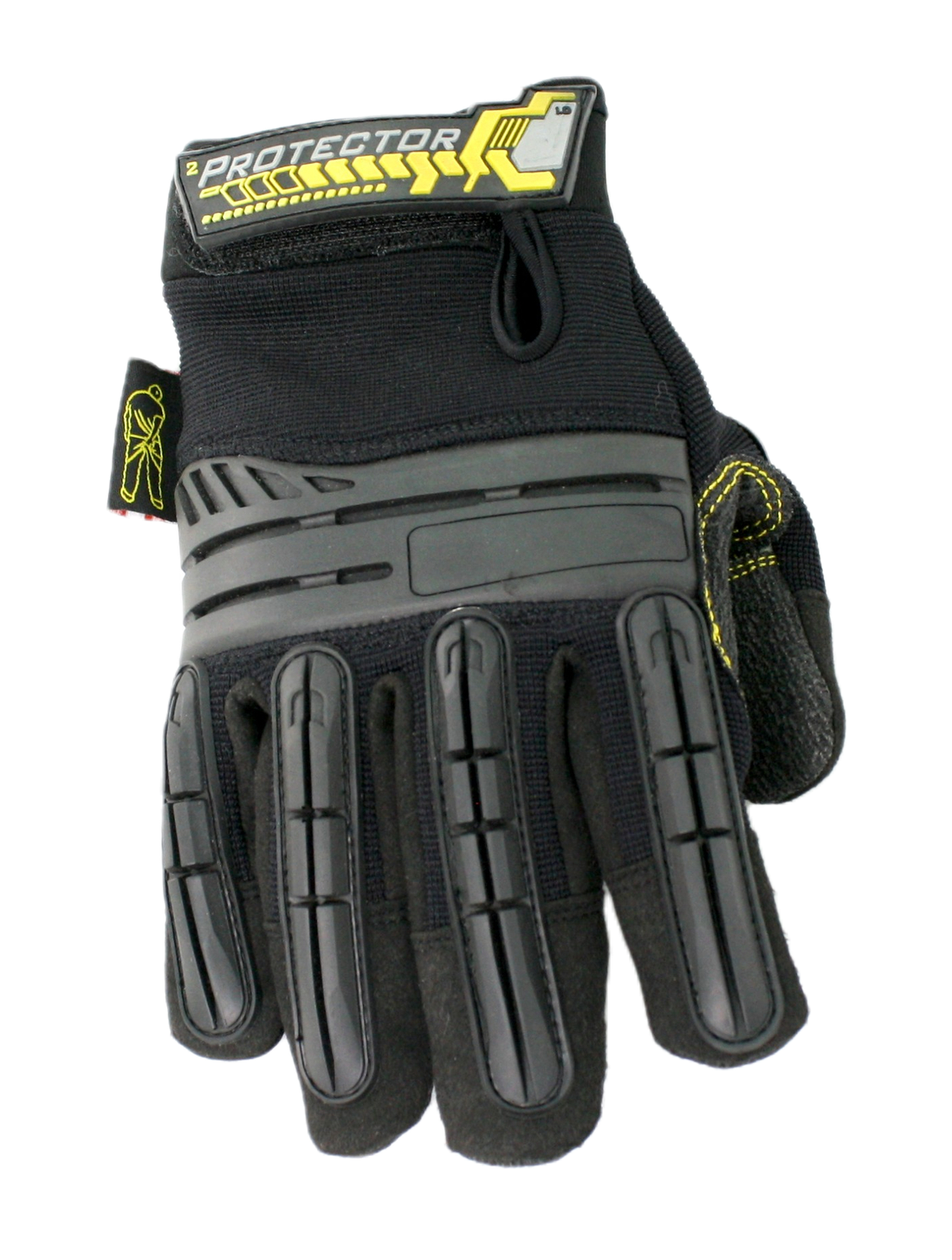 Dirty Rigger Protector Glove, top view, lying flat