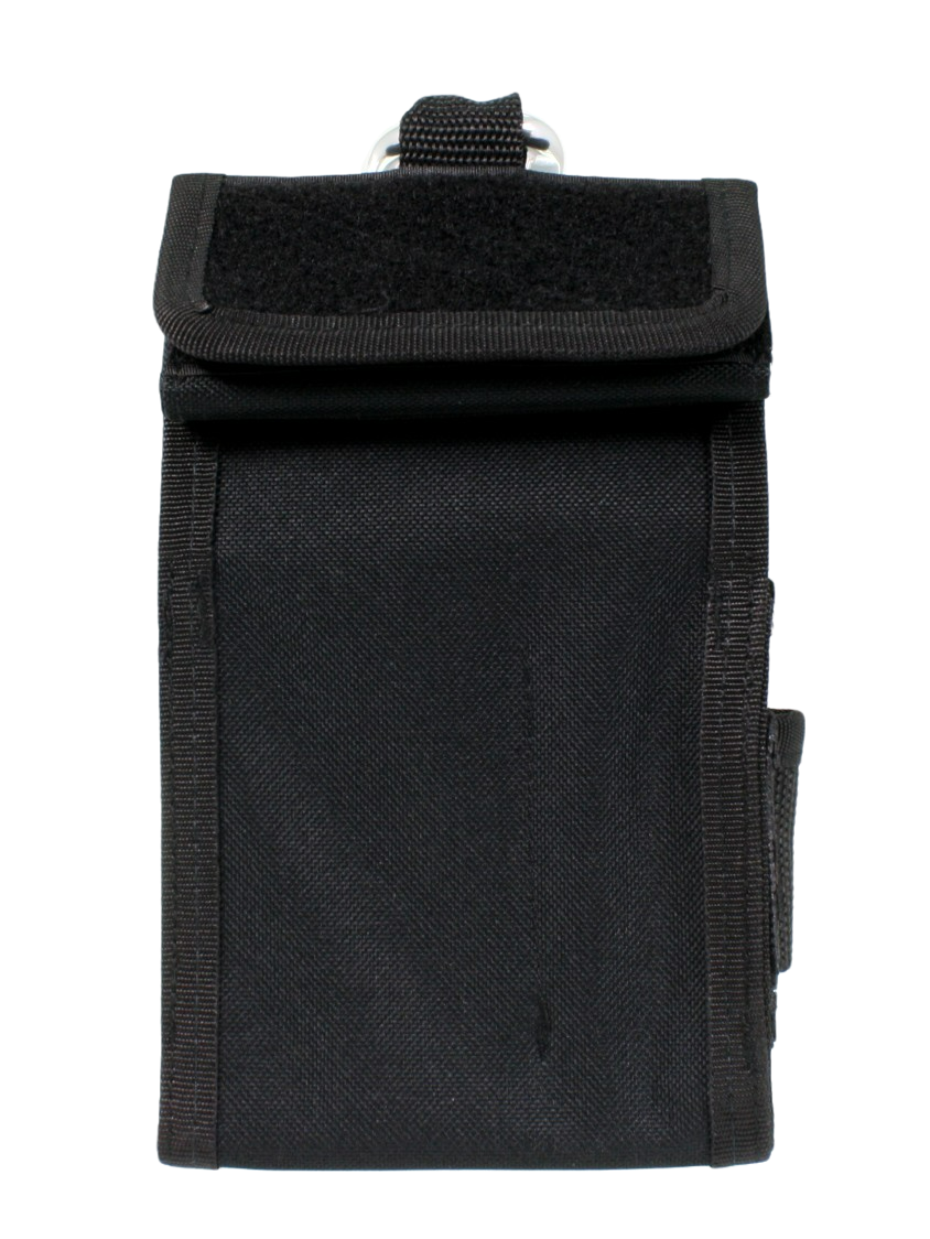 Back, with top hook/loop folded up