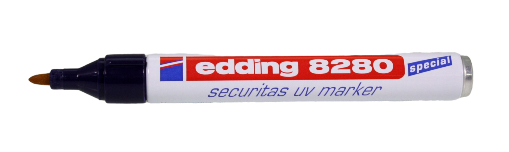 Edding UV Marker, cap off, showing the nib
