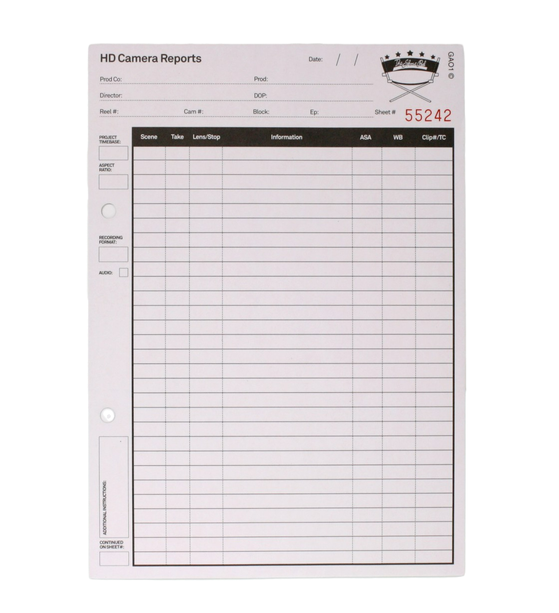 The front of the report pad