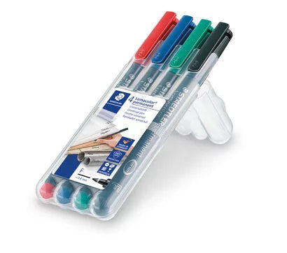Staedtler Lumocolor pens, permanent, fine tip, pack of 4