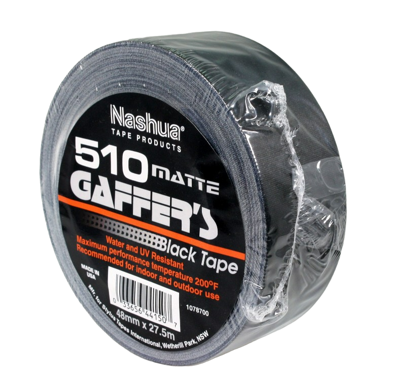 Nashua 510 Matte Black Gaffer's Tape, side view