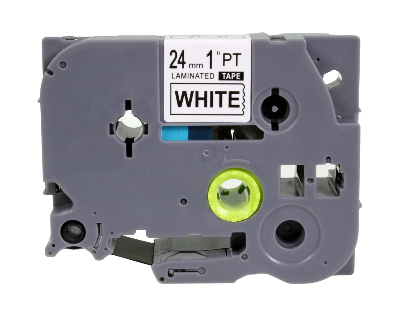 A 24mm black text on white tape casette