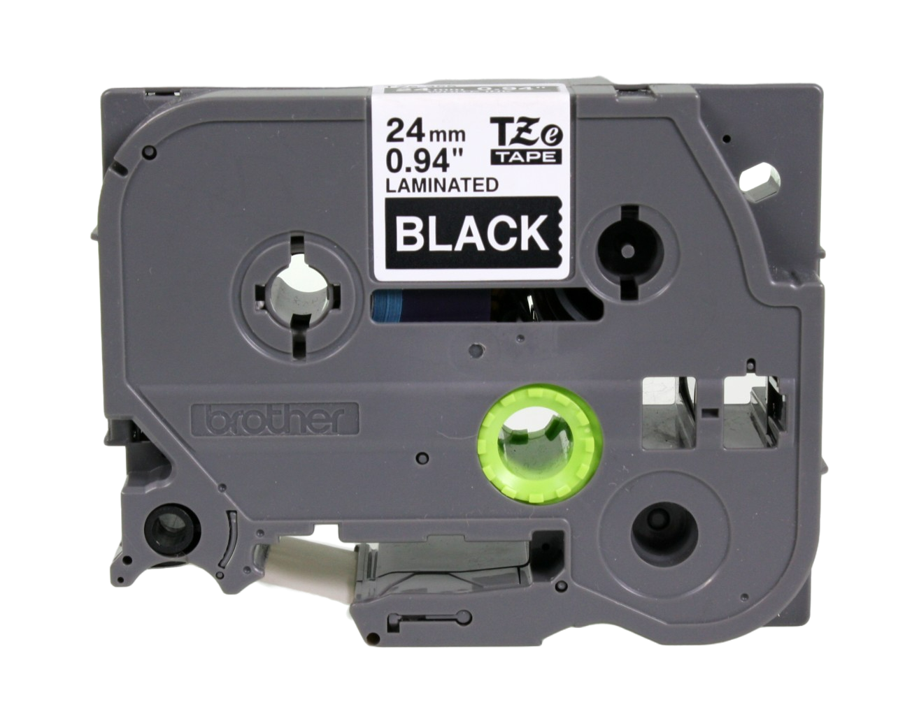 A 24mm white text on black tape casette