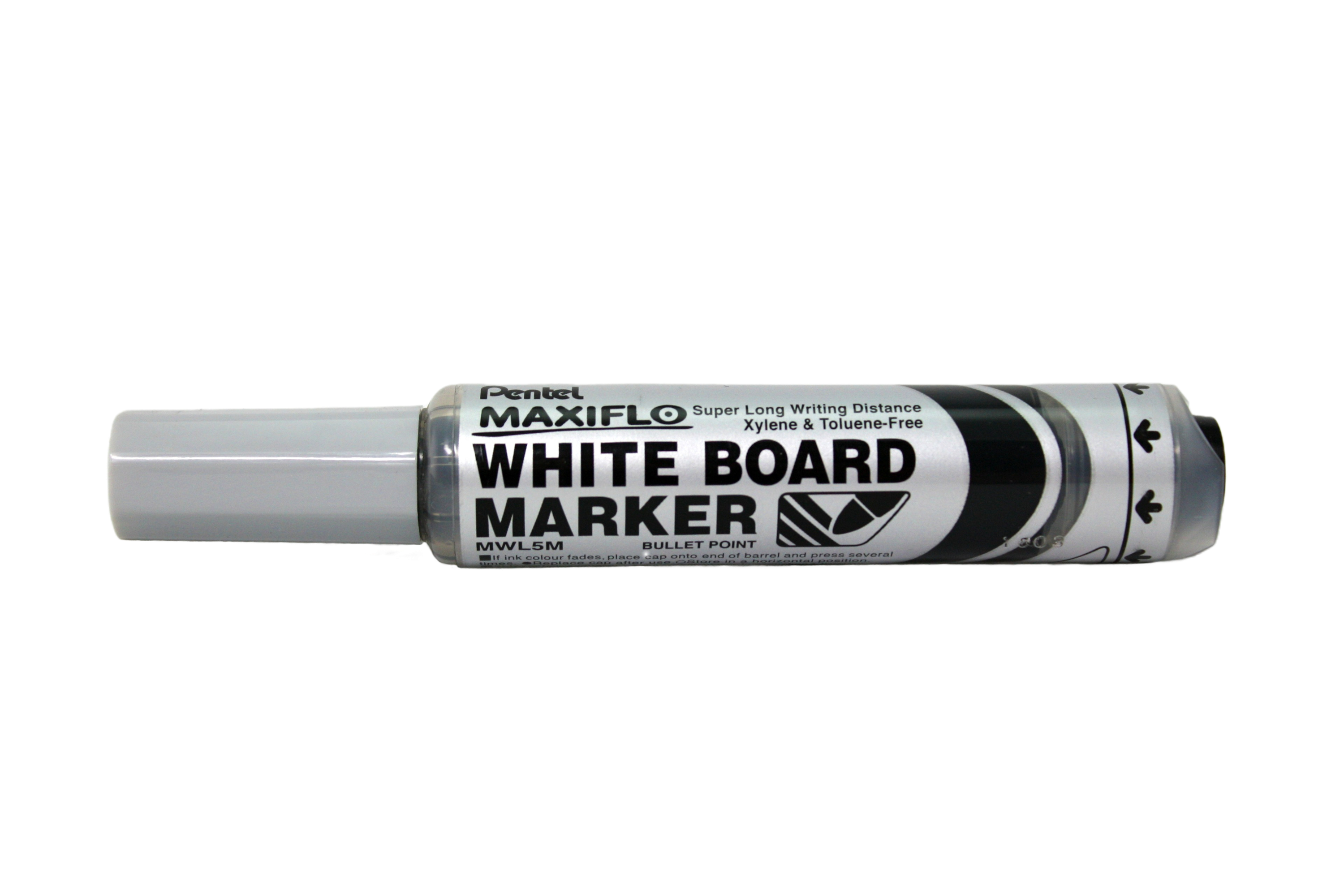 Pentel Maxiflo Marker Bullet Black, lid on