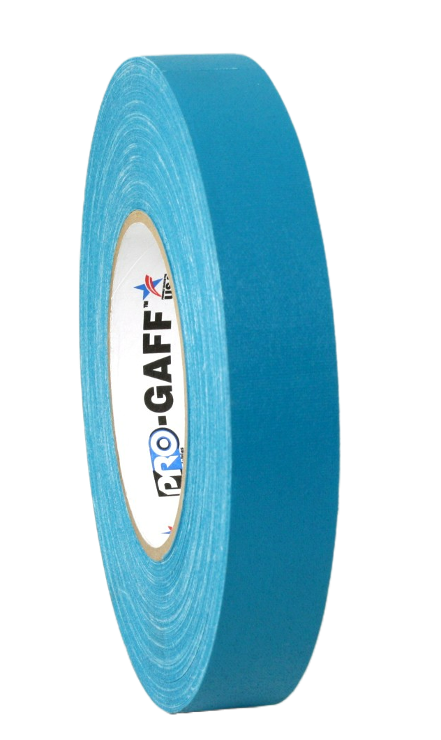 Pro Gaff 1" Turquoise, 50m roll, side view