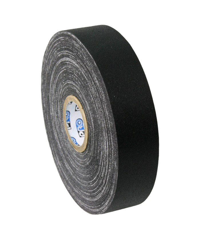 A 1" roll of Pro Gaff tape, small core, black