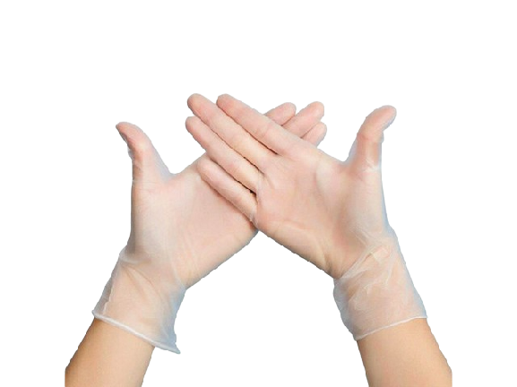 A pair of gloves on hands