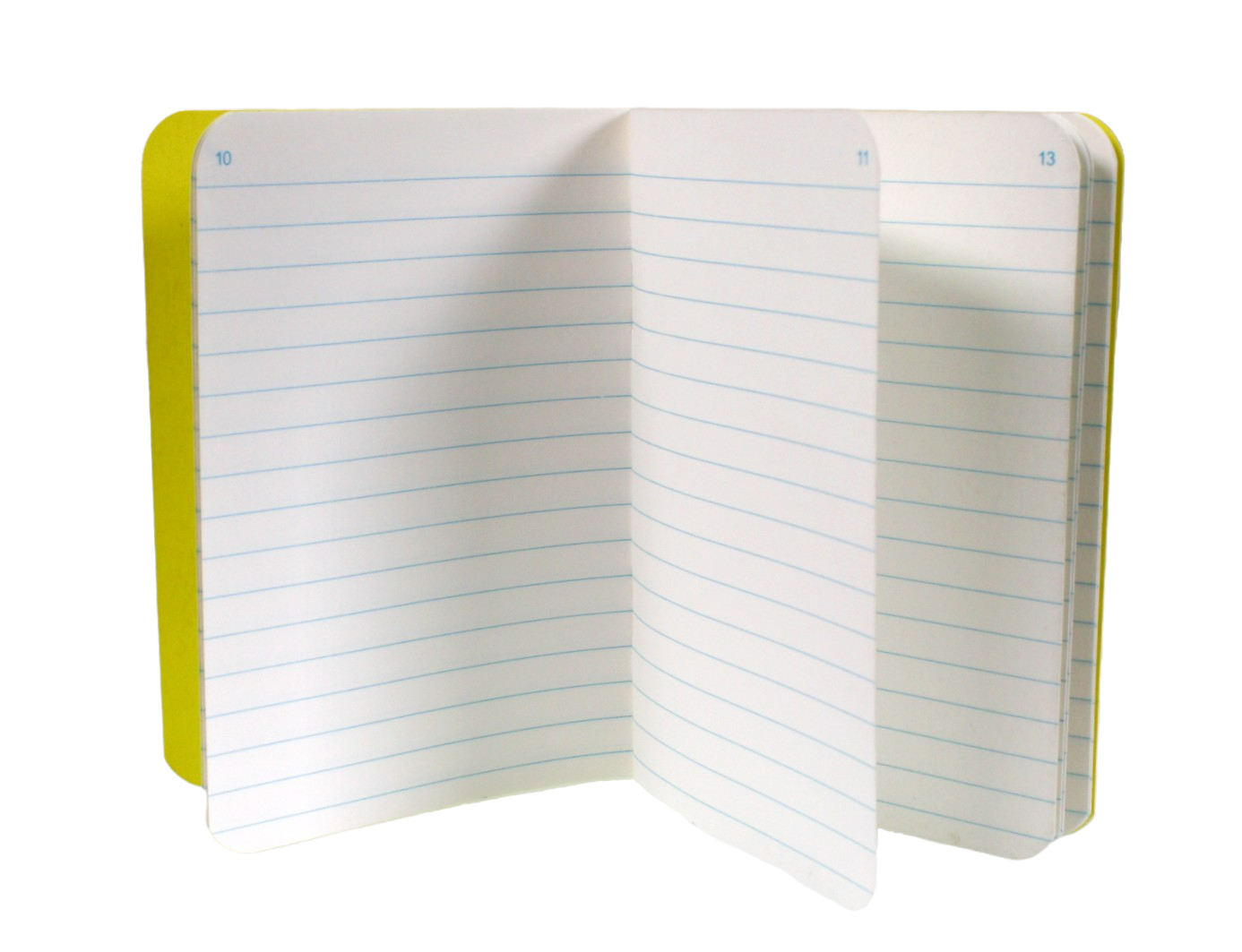 Open journal, showing pages ruled with light blue lines