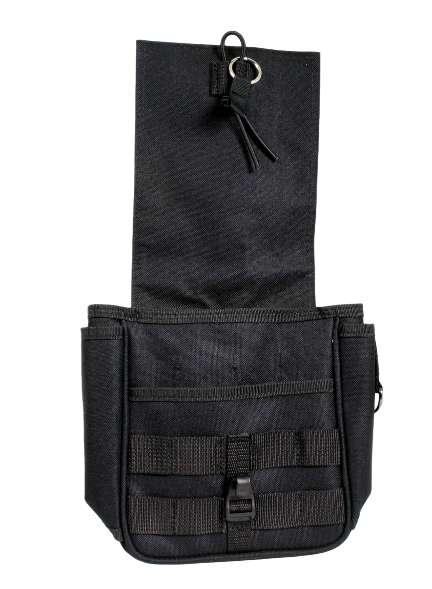 Front, with top flap up