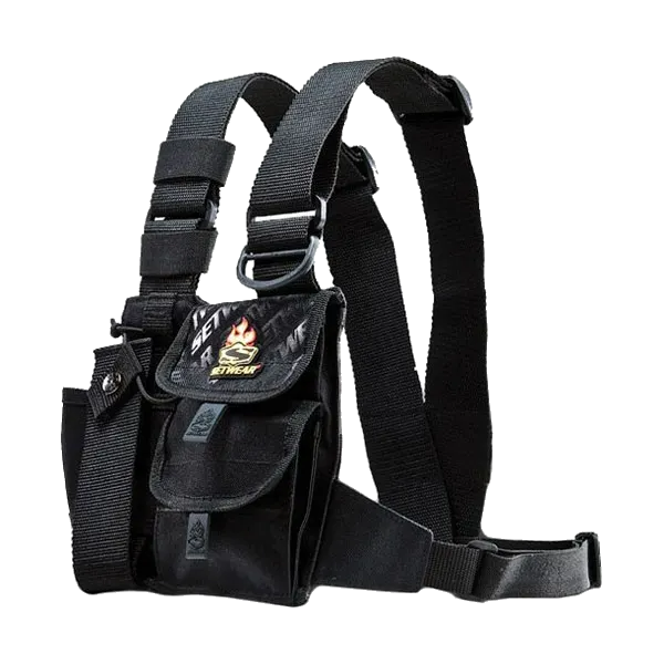 Chest pack with straps extended