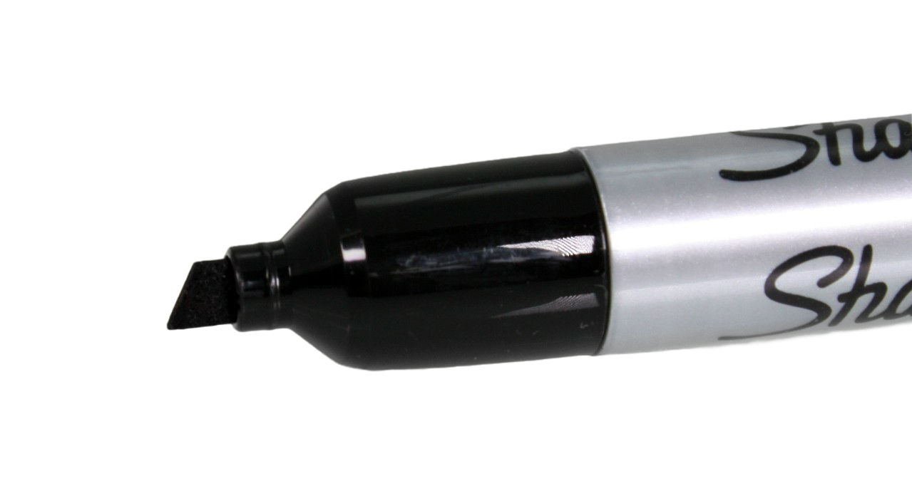 Lid off, showing the chisel tip