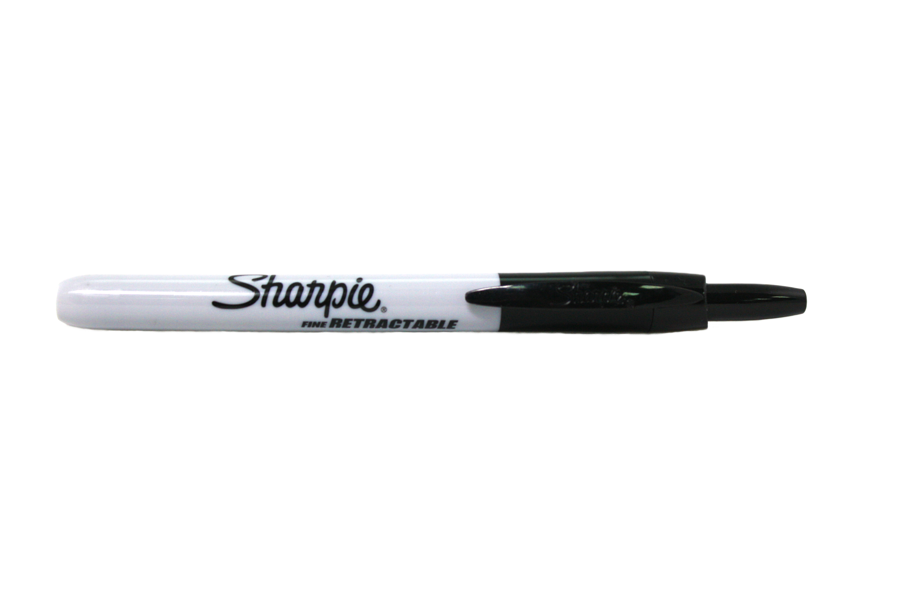 Sharpie Retractable Marker, black, fine tip, lid on