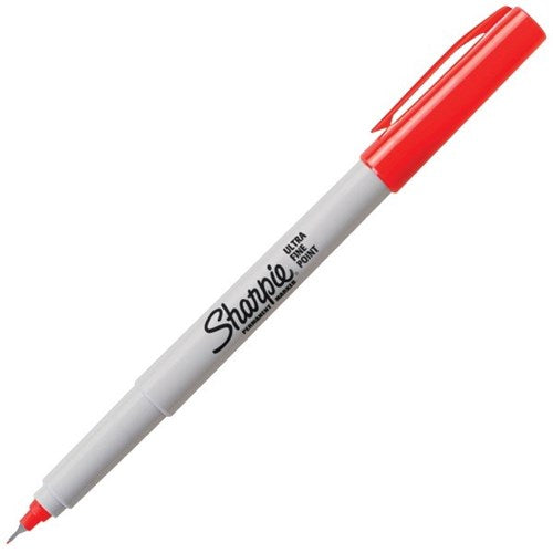 Sharpie Ultra Fine Point, red, lid off