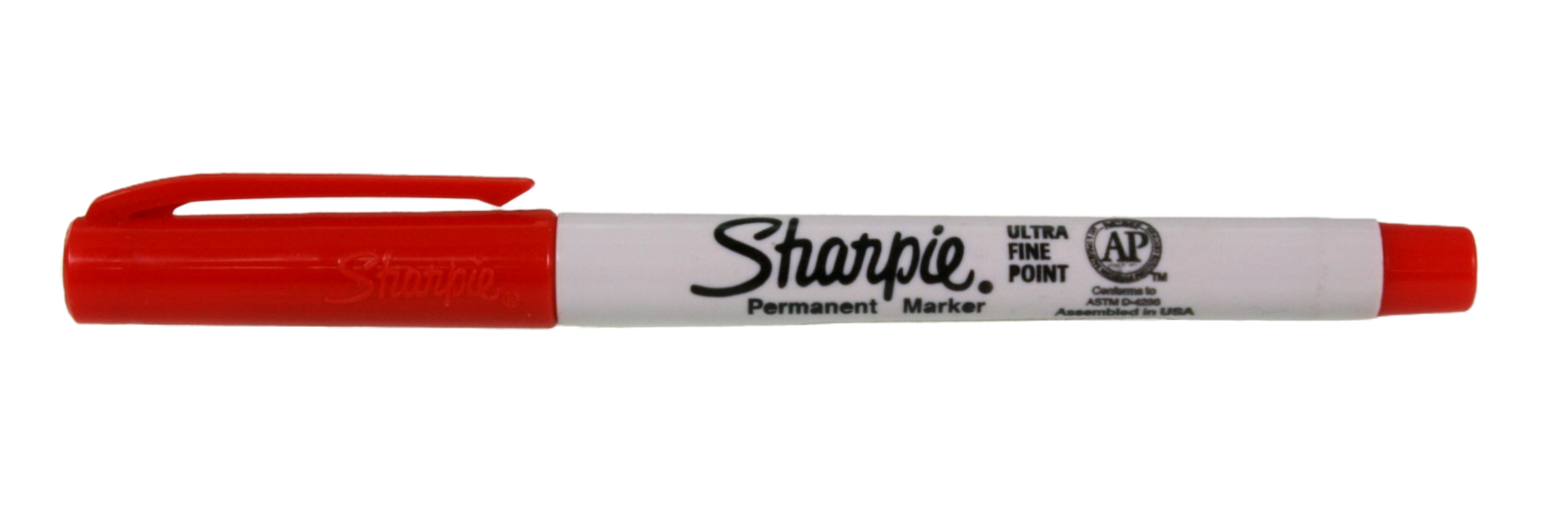 Sharpie Ultra Fine Point, red, lid on