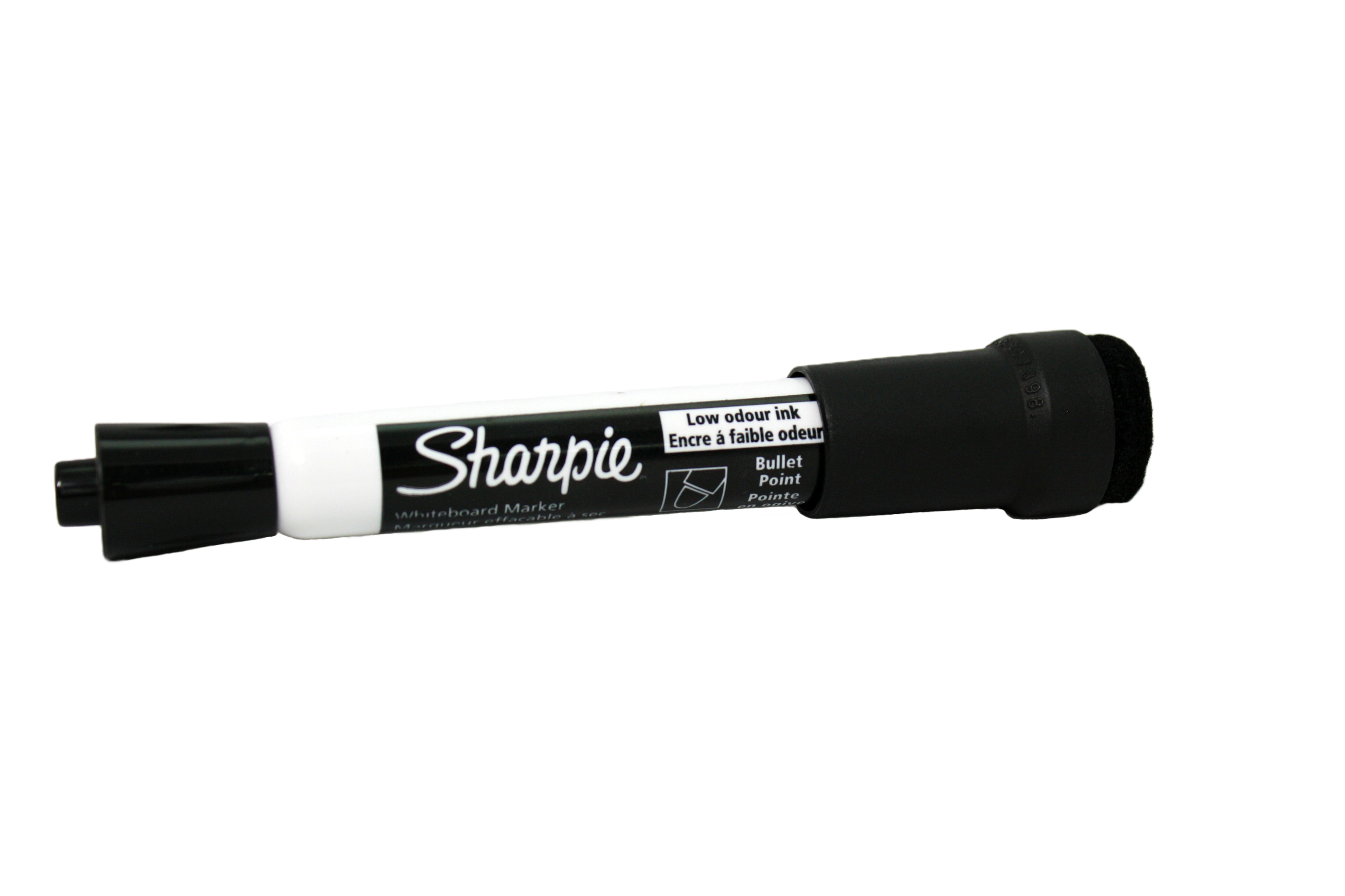 Sharpie whiteboard marker, black, with a KleenSlate eraser on the end