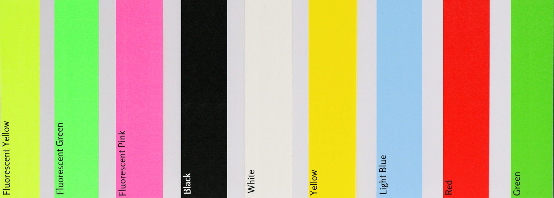 All 9 colours of tape available