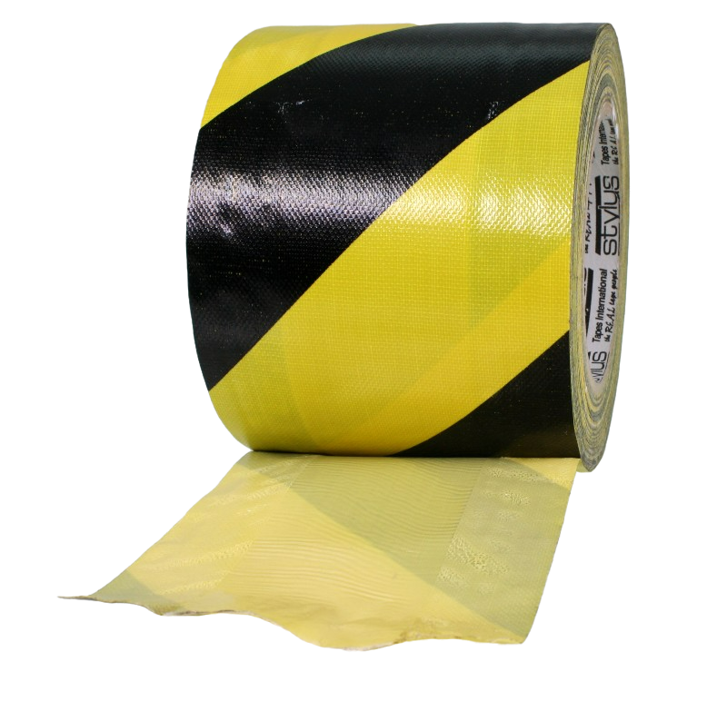 100mm cable path with part of the tape unwound, showing the section in the centre where no adhesive has been applied