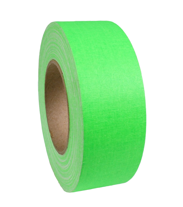 Side view of a 2" roll of TRP Gaffer's tape in digital green