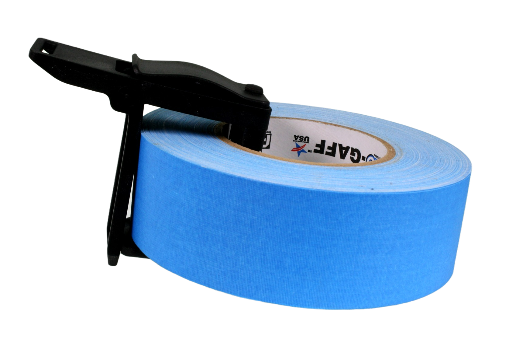 Tough Gaff 2" holding a roll of 2" Pro Gaff fluro blue tape