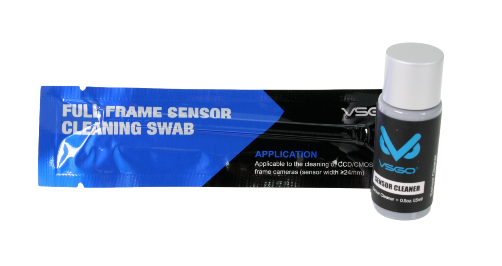 Sensor cleaning fluid and swabs