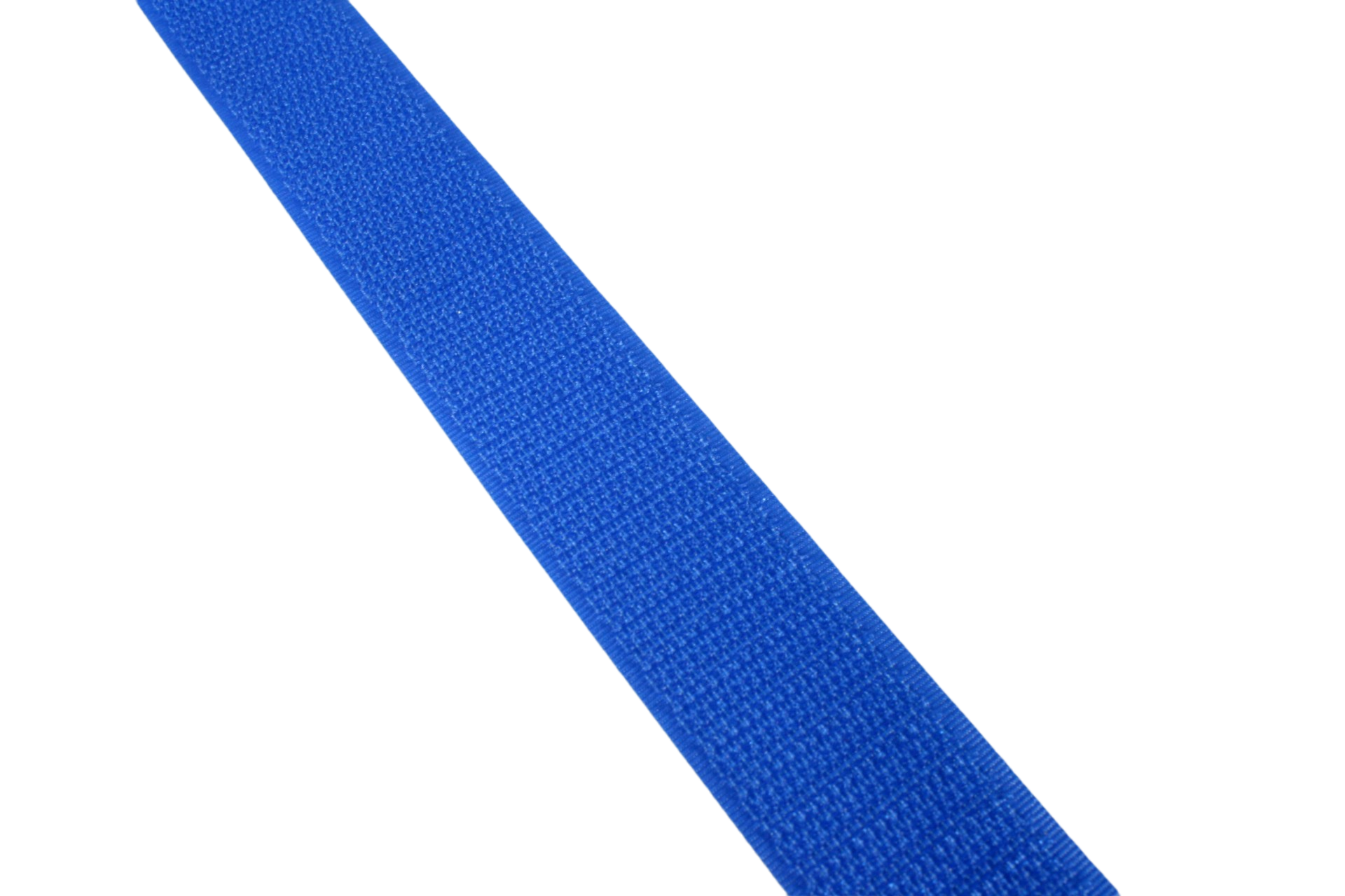 A close up of the blue hook tape