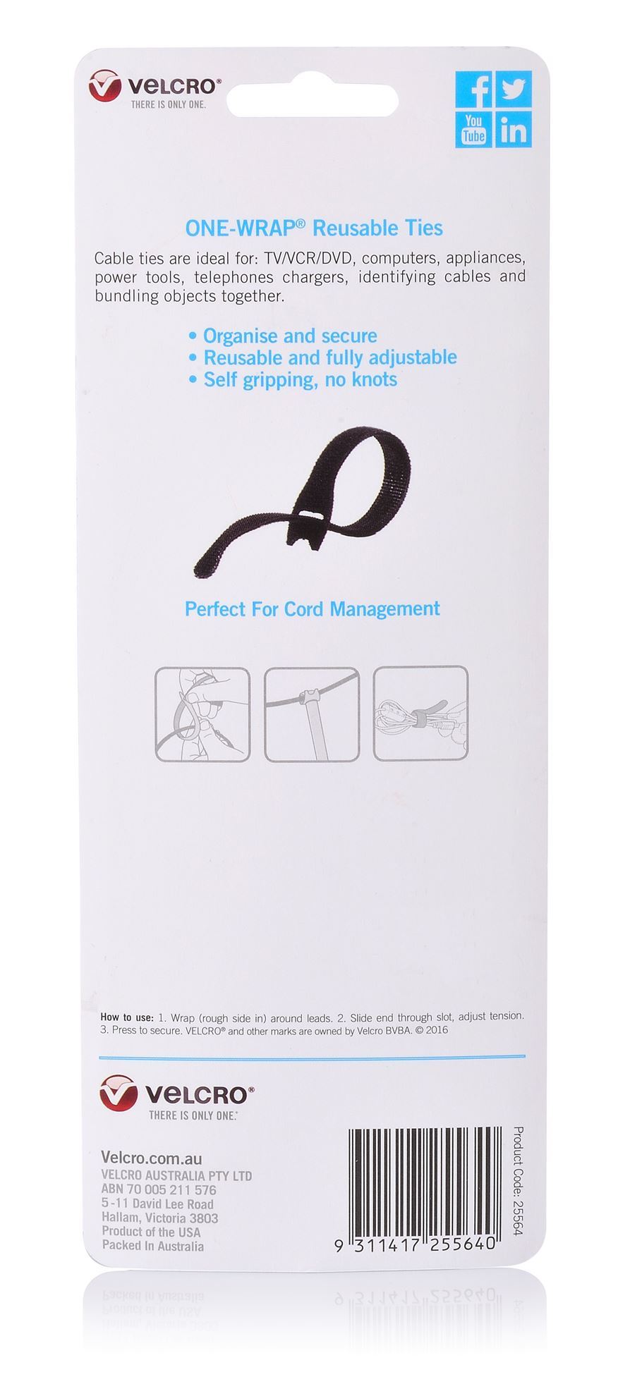 Velcro One-Wrap Reusable Ties