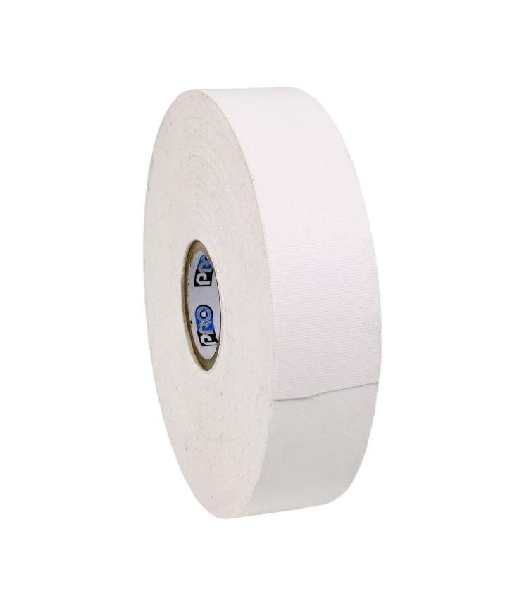 A 1" roll of Pro Gaff tape, small core, white