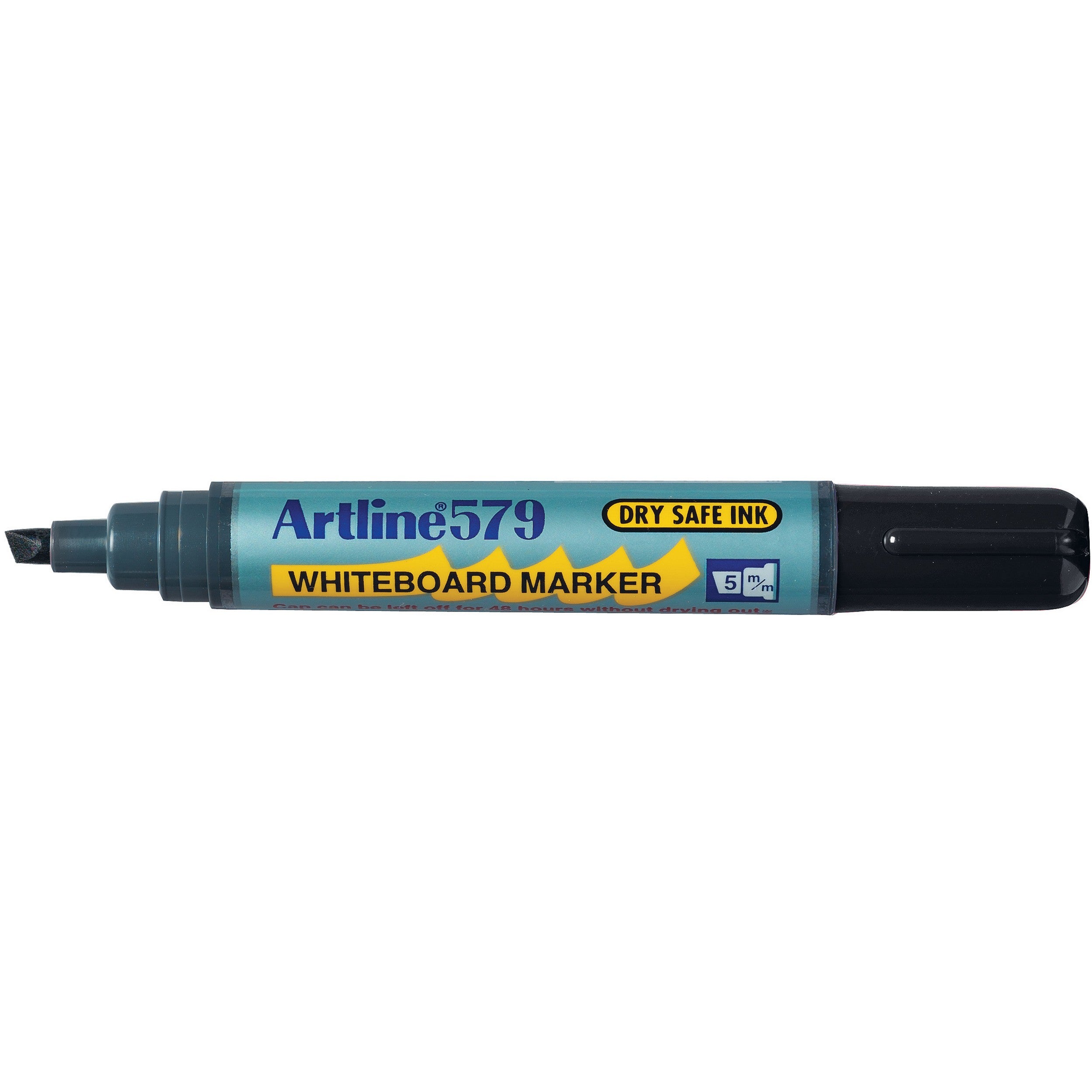 Artline 579 Whiteboard Marker, Bullet tip, black, lid off