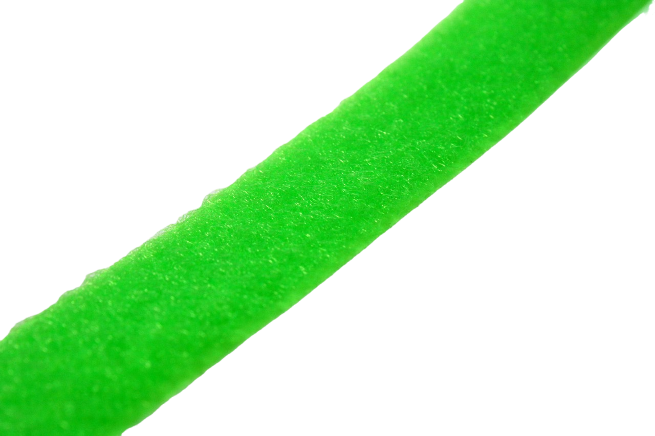 A close up of the green loop tape