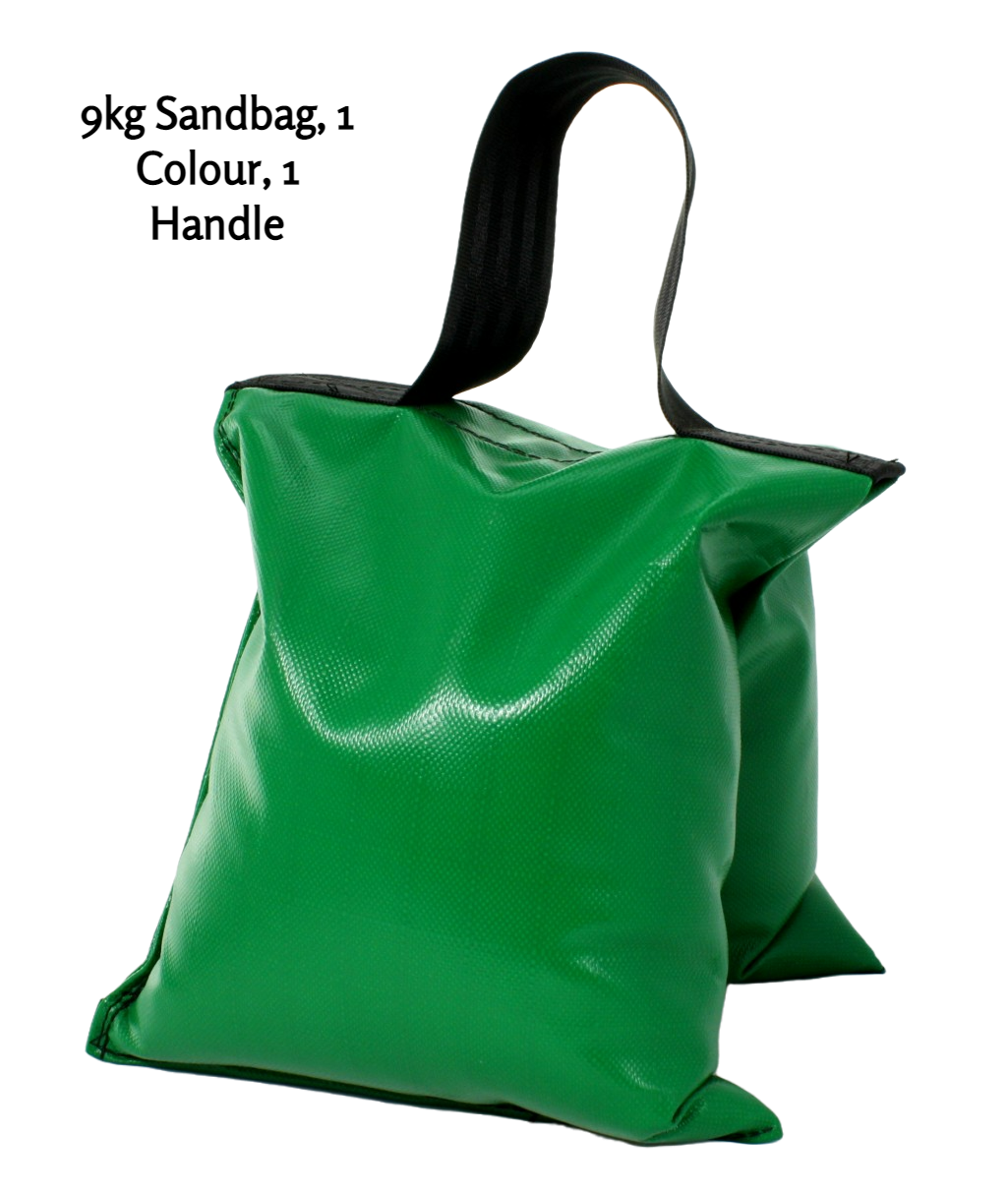 9kg sandbag in green PVC