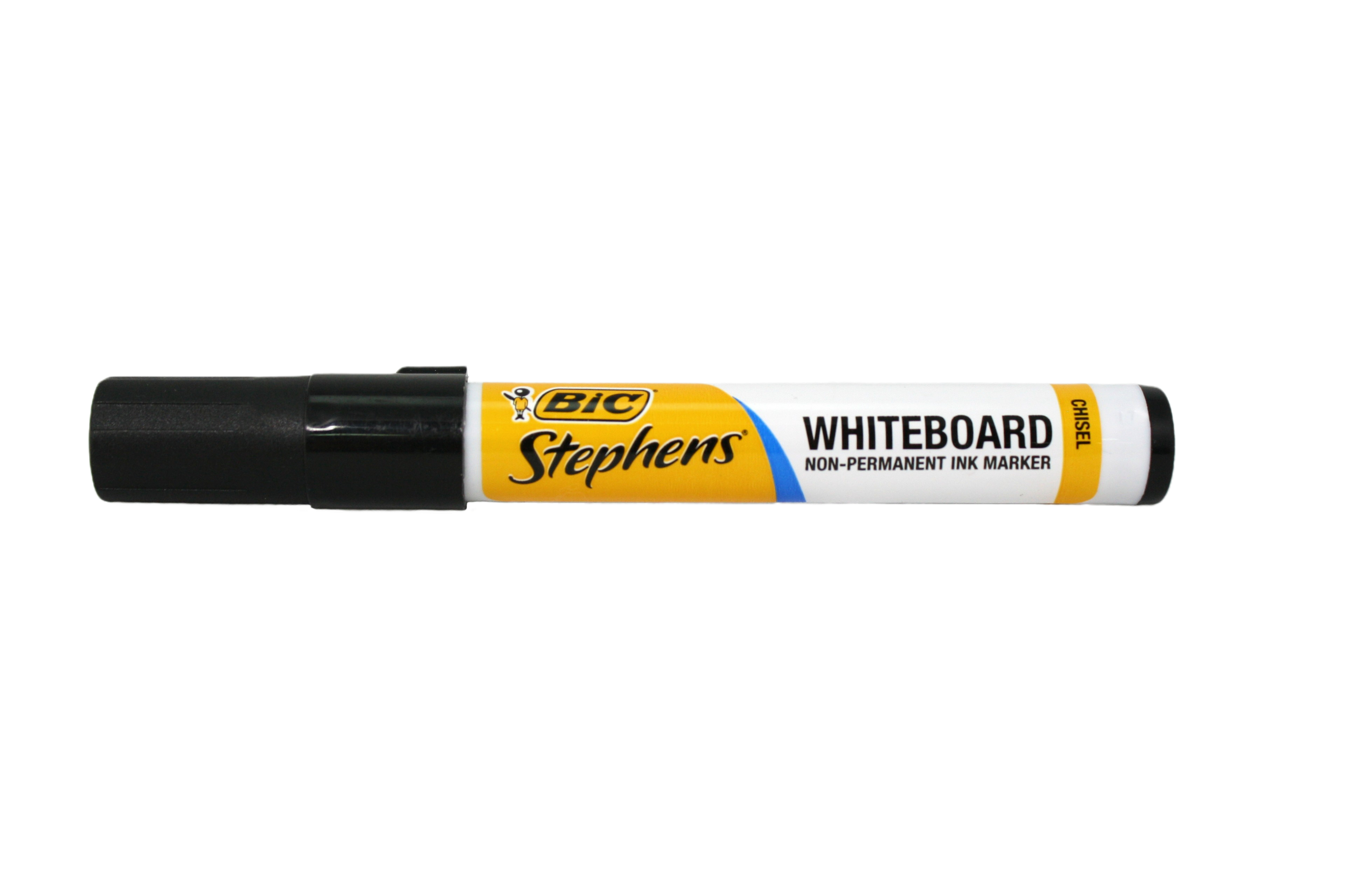 Bic Stephens Whiteboard Marker, black, lid on