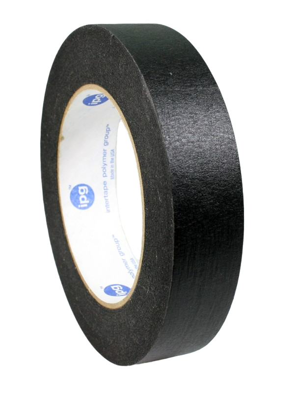 Paper tape, black, 1", side view