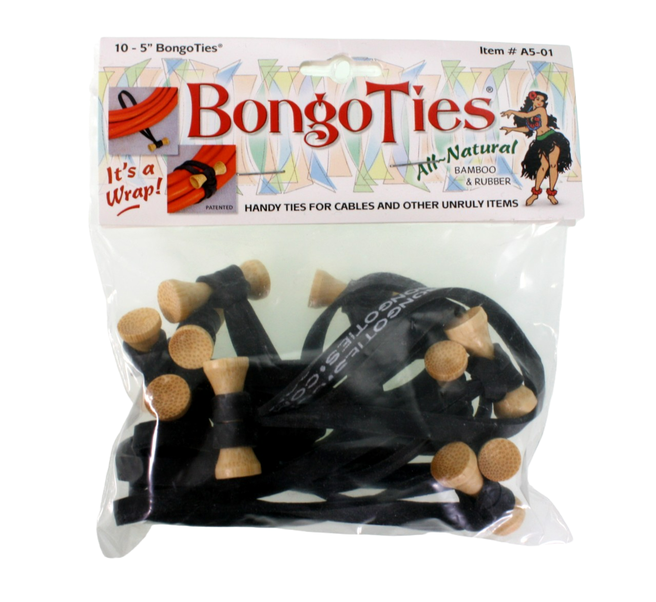 Packet of 10 Bongo Ties, Original colour