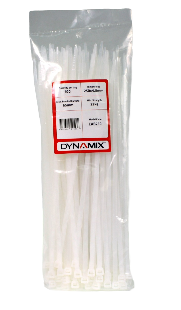 Dynamix cable ties, front of packet