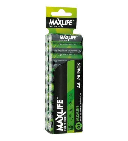 20 pack of MaxLife AA Alkaline batteries