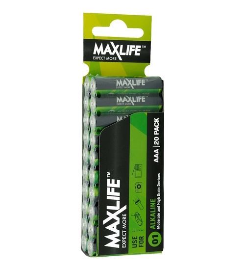 20 pack of MaxLife AAA Alkaline batteries