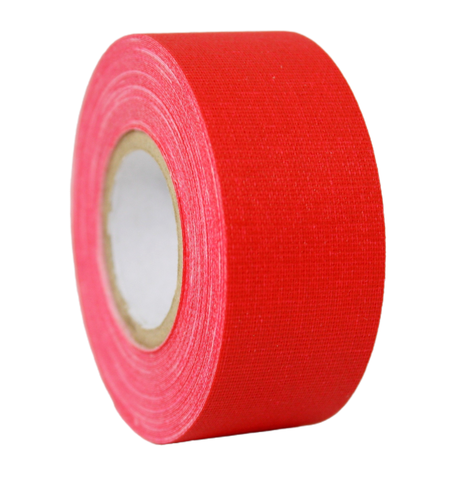 A close up of a single roll of red Micro Gaffer 1" tape.